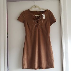 Hip boho festival suede lace up dress GORGEOUS